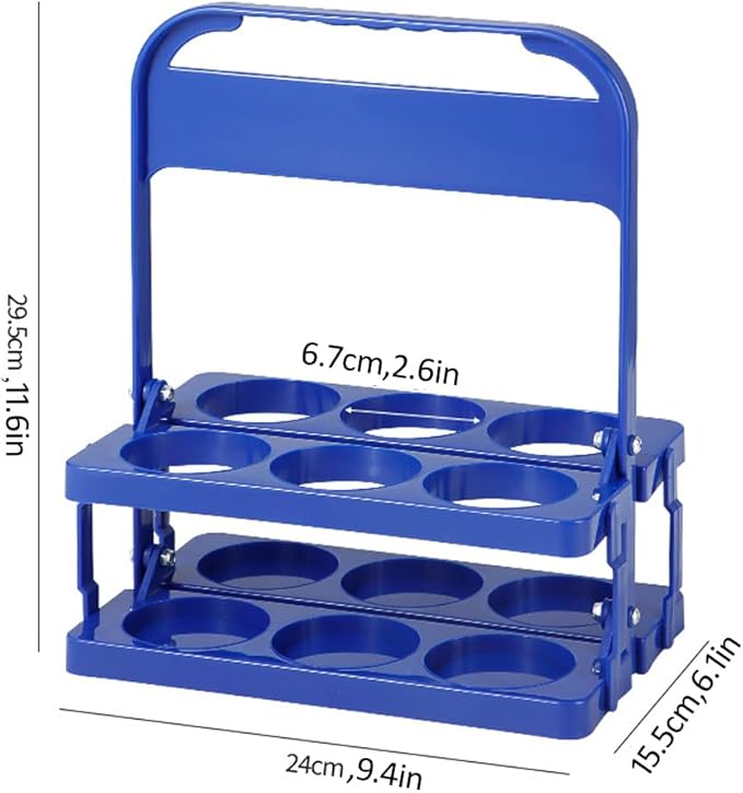 Portable Drink Carrier,Reusable Blue Beer Bottle Coffee Cup Holder,Beer Bottle Drink Caddy for Delivery,6 Holes Cup Holders with Handle for Catering Restaurant Travel Car