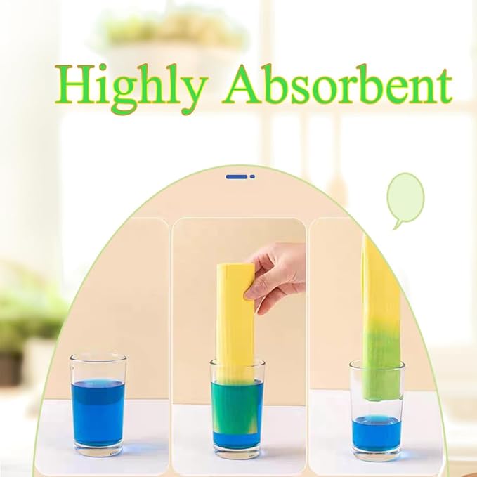 5Pcs Absorbent Sponge Cloth, Cleaning Cloth for Kitchen Outdoor, Multi-Color, 7.88"x7.1"