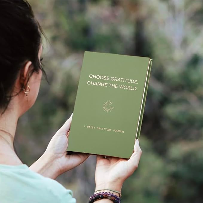 Gratitude Gifted 5-Minute Guided Gratitude Journal – Daily 180 Prompts, Self-Care & Mindfulness, Leather Hardcover, Undated to Foster Happiness, Wellness, Positivity for Men & Women