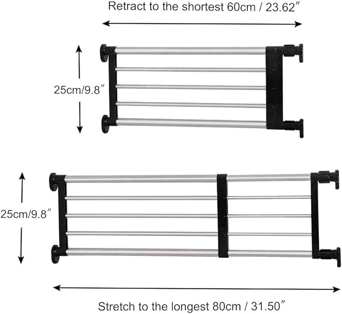 BAOYOUNI Adjustable Shelving Expandable Closet Shelves Tension Rod Clothes Hanger Storage Rack DIY Cabinet Wardrobe Kitchen Bathroom Divider Separator Organizer, Black, 2 Pack