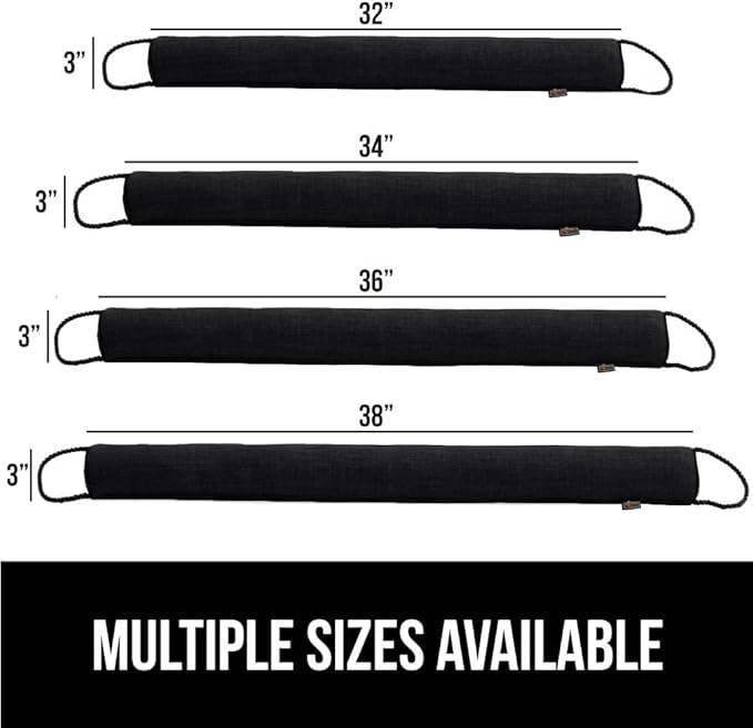 GORILLA GRIP Door Draft Stopper for Bottom of Doors, Sweep Weather Stripping Seal Noise, Cold Air Blocker, Soundproofing, Warmth Sealer, Easy Install Gap Filler, Home Essentials, 32 Inch, Black