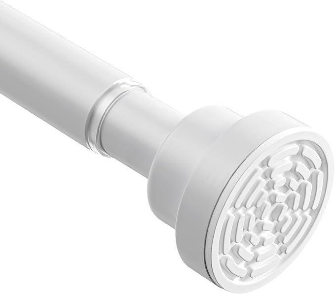 Tension Curtain Rod 30 To 76 Inch White Tension Rods Adjustable Spring Loaded Curtain Rods 7/8" Curtains Rods No Drilling Tension Rods For Windows Bedroom Closet Doorway Door
