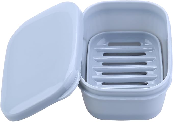 1 Pack Soap Travel Container Portable Soap Case Leakproof Soap Box Soap Saver Dish with Cover Plastic Soap Bar Holder for Camping Outdoor Bathroom Shower Gym Hiking Traveling(Gray)