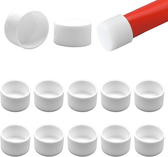 EASYEAH 1-3/8" (34.5mm) Silicone Chair Leg Floor Protectors, Rubber Chair Leg Caps, Non-Slip Furniture Pads Round Chair Feet Covers End Caps for Hardwood Floors, Patio & Table Foots, White (10PCS)