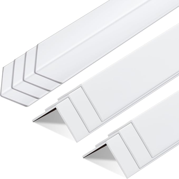 Sasylvia 10 Pcs Wall Corner Protector Guards, Avoid Scratching Scuffs, 1 x 48 Inches Vinyl Corner Trim Molding, Ease Install & Cleaning for Door Countertop Furniture Cabinet Protection