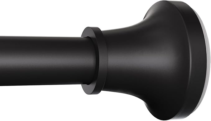STARLATTA Adjustable Shower Curtain Rod 31-104 Inch, Never Rust Stainless Steel Black Tension Rod, 1" Heavy Duty No-Drill for Bathroom, Kitchen & Closet