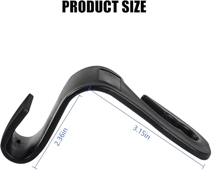 Mandark 2PCS Car Seat Hooks - Cute Bow Vehicle Hooks for Purses & Bags, Universal for SUV, Sedan, Truck (Black/Polka Dot)