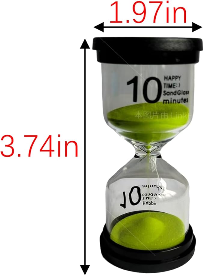 Elegant Green Round SandTimer-10 Minute Sand Timer for Kids and Adults, Hourglass Sand Timer.(Green Round)