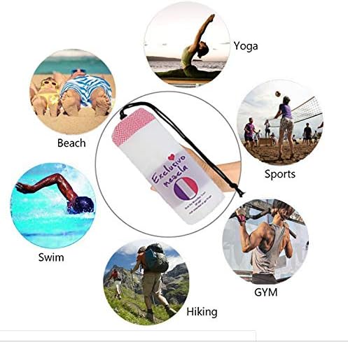 Exclusivo Mezcla Microfiber Quick Dry Beach Towel, Large Lightweight Sandfree Pool Towel for Swimming Camping Travel with Bag (Purple, 30x60 Inches)