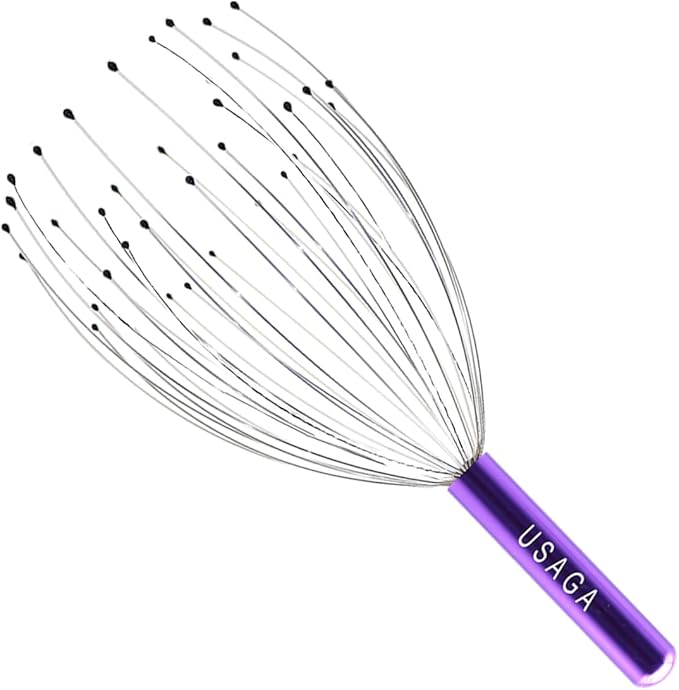 USAGA 36 Fingers Head Massager Scalp Massager Head Scratcher, Stocking Stuffers Gift for Scalp Body Relaxing (Purple)