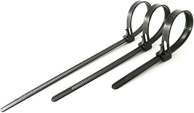 HS Reusable Zip Ties Assorted 6 8 10 Inch (200 Pack) Releasable Nylon Cable Zip Ties 50 Lbs Tensile Strength, Thick Reusable Wire Ties Outdoor Indoor Purpose