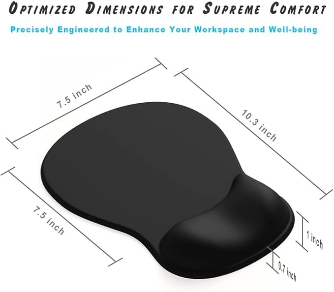 ErgoComfort Gel Wrist Rest Mouse Pad-Ergonomic Office Mousepad with Wrist Support-Non-Slip, Design Desk Accessories Mat for Home&Game Decor (05Midnight Wave)