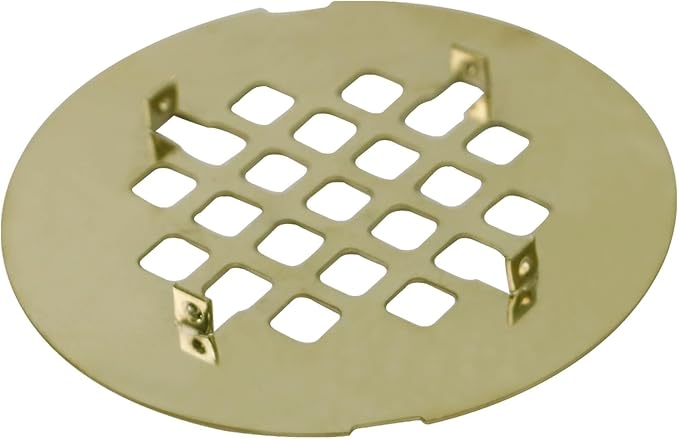 Brushed Gold Snap-in Shower Floor Drain Cover,Hidrop 4-1/4" OD Round Shower Strainer Grid, Easy-to-Install Replacement Cover Stainless Steel