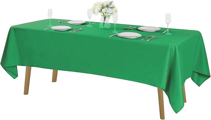 Cupuamon Rectangle Tablecloth 60x120 inch Washable Polyester Fabric Table Cloth for Wedding Party Dining Banquet Decoration (60x120, Emerald)