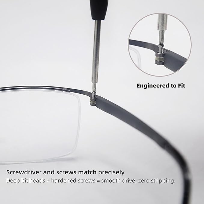 Eyeglass Repair Kit with Anti-Slip Glasses Nose Pad Replacement and Glasses Screws, Tool Kits for Sunglasses, Eyeglass Repair Kit with Eyeglass Screws and Nose Pads, Eyeglass Screwdriver Kits