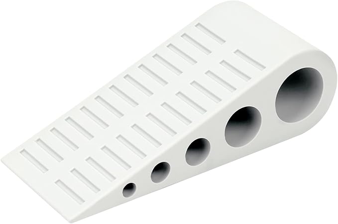 1.9 Inches Heavy Duty Door Stopper, Rubber Door Stop, Door Stoppers for Bottom of Door, Large Door Stopper Wedge for Home Office School (White)