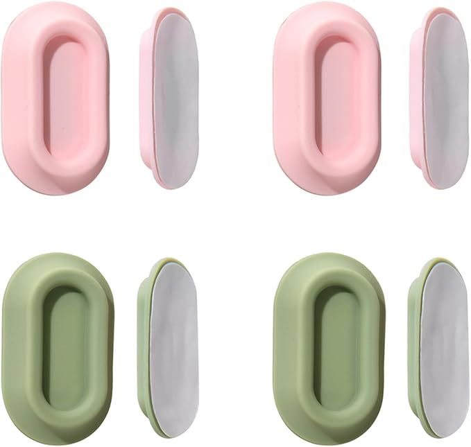 Magnetic Remote Control Holder Wall Mount - 4 Pcs No Drill Self-Adhesive Organizer for Air Conditioner & TV Remotes, Storage Caddy for Television's Backside - Pink&Green