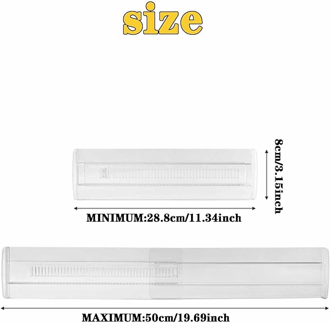 ChefktCove 8 Pack Drawer Dividers for Clothes, 3.15" High 11.34"-19.69" Adjustable Expandable Dresser Drawer Organizer, Clear Plastic Separators for Dresser, Baby Clothing, Underwea