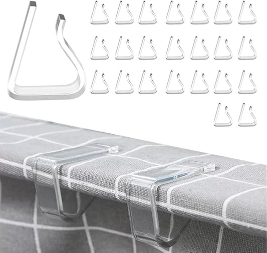 24 Pcs Clear Tablecloth Clips for Outdoor Table Cloth Clips for Keep Tablecloth from Sliding Transparent Plastic Cloth Clips for Camping Party Folding Thick Tables Wind Resistant Secure Table Cover S