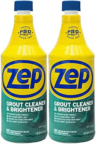 Zep Grout Cleaner and Brightener - 32 oz (Case of 2) - ZU104632 - Deep Cleaning Formula Removes Old Stains from Grout