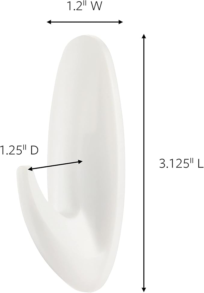 Command Medium Designer Hooks, 2 Hooks and 4 Command Strips, Damage-Free Hanging Wall Hook with Adhesive Strips, No Tools Great for Hanging, Organization and Storage, Holds up to 3 lb