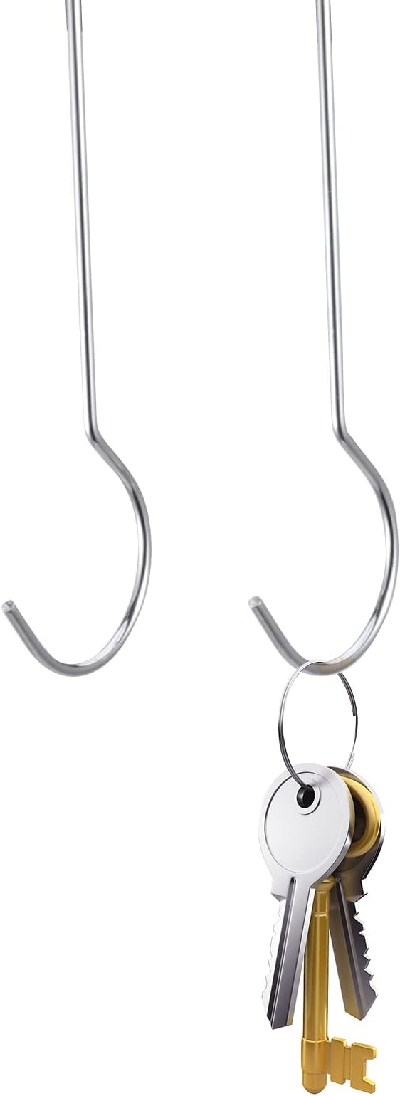 30 Pack 12 Inch Long S Hooks, Metal Extra Large S Hooks for Hanging Kitchenware Plants, Silver