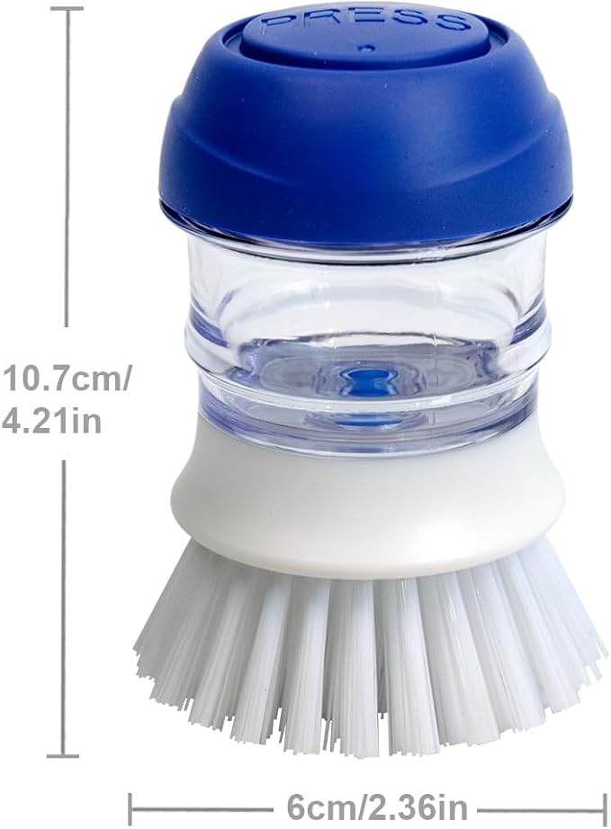 CELOX 2 Pack Dish Brush with Soap Dispenser for Kitchen Cleaning