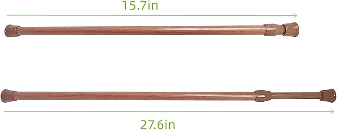 4 Pack Tensions Rods 15.7-28 Inches, Adjustable Spring Steel Cupboard Bars Tension Curtain Rod Shower Rod Extendable Width