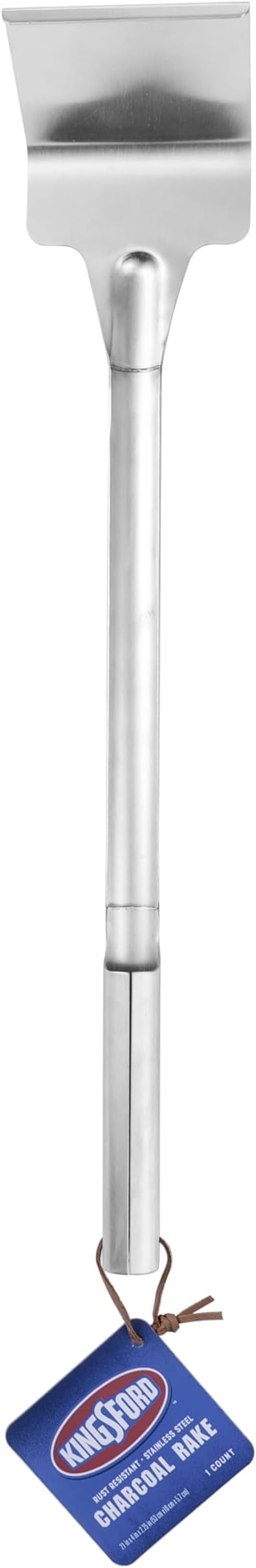 Kingsford Charcoal Rake for Grill and Smoker, Stainless Steel Coal Tool for Moving Briquettes and Lump Charcoal, Rust Resistant BBQ Fire Management Accessory, 21 Inch Handle, 4 Inch Head