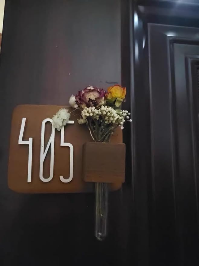 Mini Vase Magnets for Fridge,2PCS 3D Magnetic Wooden Wall Vase Holders with Test Tube, Magnetic Attachment Hard no Falling, Modern Home，for Kitchen, Refrigerator, Bedroom, Storage, Office Decorations