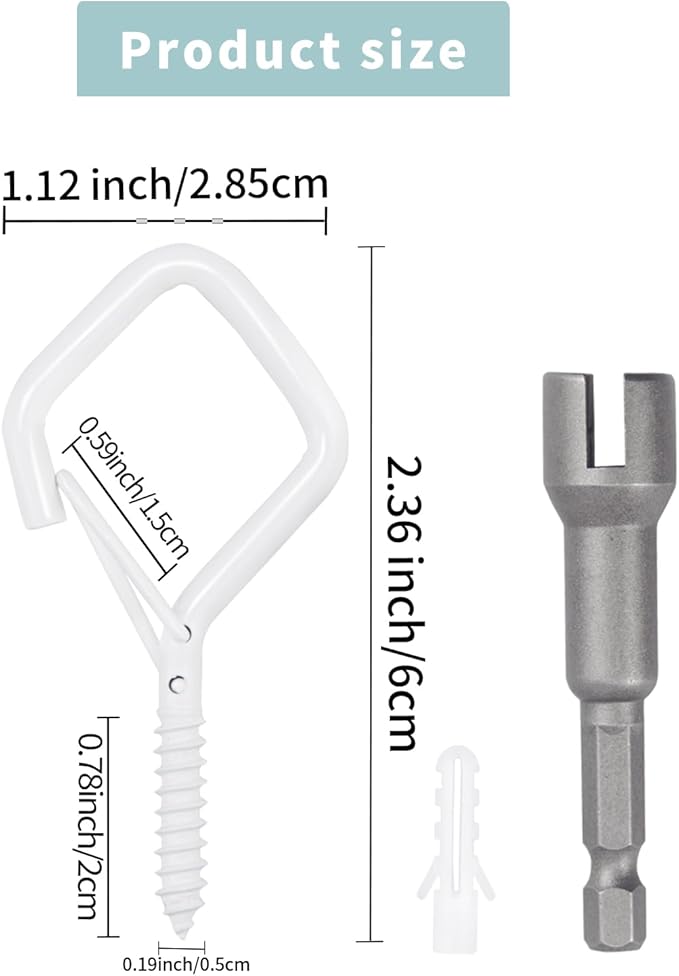 35PCS Eye Screw Hooks for Hanging Heavy Duty with Safety Buckle. Metal Ceiling Hooks for Hanging Plants, Cup, Wind Chime, Bird Feeders, String Lights at Indoor & Outdoor, 2.36 Inches White