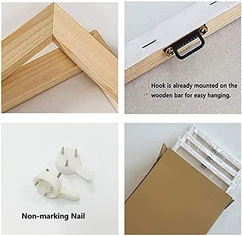 Yxbhhym Large Canvas Wall Art Black and White Tiger Wall Picture Animals Painting Prints Poster Tiger Artwork for wall Home Decorations Office Wall Art Living Room-Framed Wall Art -24x48inches