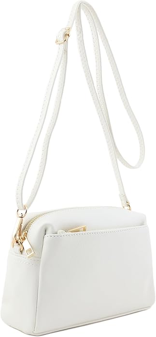 FashionPuzzle Triple Zip Small Crossbody Bag