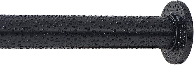 Ivilon Tension Curtain Rod - Spring Tension Rod for Windows or Shower, 24 to 36 Inch. Black