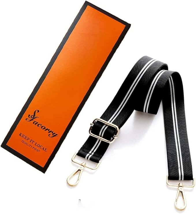 S-Jacorry Purse Strap Replacement Crossbody Wide Shoulder Strap Adjustable Canvas Straps Handbag Strap Replacement Belts