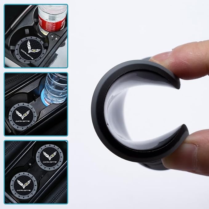 Cup Holder Insert Coaster Fit Corvette C1 C2 C3 C4 C5 C6 C7 C8 Racing 1LT 2LT 3LT,Anti Slip Car Cup Coaster Interior Accessories
