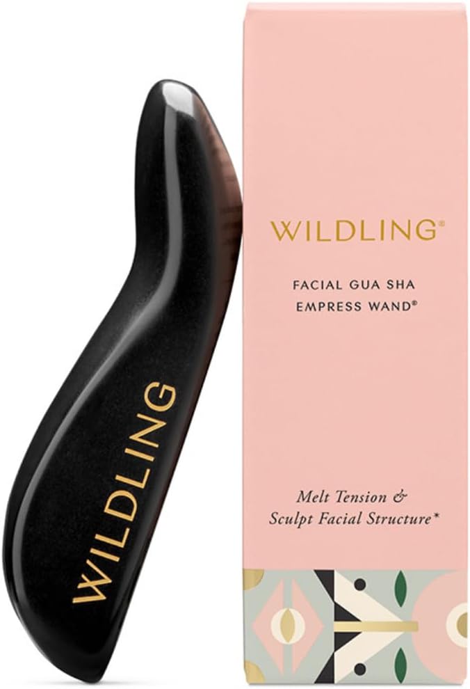WILDLING Empress Wand | Facial Massage Wand I Designed to Sculpt Jawline + Relieve Tension in The Face, Jaw, Neck + Shoulders I 100% Authentic Bian Stone