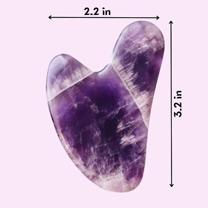 Mount Lai Amethyst Gua Sha Facial Tool – The Stone of Inner Clarity – 100% Genuine Amethyst Stone Face Sculpting Tool for Lymphatic Drainage, Puffiness Reduction & Confident Radiance
