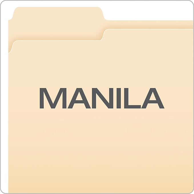Pendaflex File Folders, 250 Bulk Pack, Durable Manila Folders, Letter Size (8.5" x 11"), 3 Tabs for Easy Labeling, Everyday Filing Essential for Offices, Classrooms & Home Document Organization