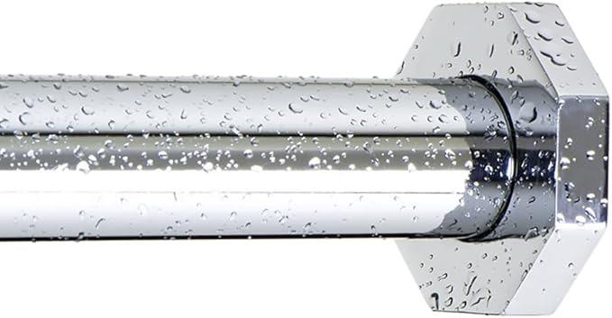 Ivilon Tension Curtain Rod - Hexagonal Spring Tension Rod for Windows or Shower, 54 to 90 Inch, Chrome