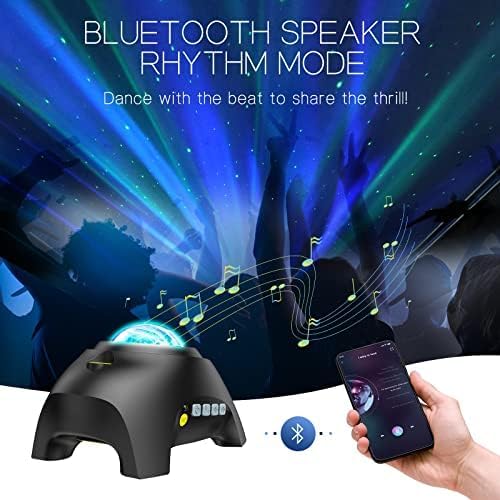 Northern Galaxy Light Aurora Projector with 33 Light Effects, LED Star Projector for Bedroom Nebula Lamp, Remote Control, White Noises, Bluetooth Speaker for Parties