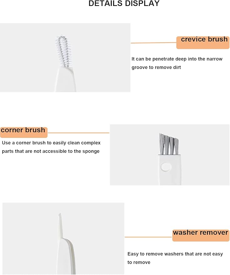 Tiny Cleaning Brush-Mini Multi-Functional Crevice Cleaning Brush, Water Bottle Cleaning Tools for Bottle Cup,Nursing Bottle Cup-1 Pack (Black)…