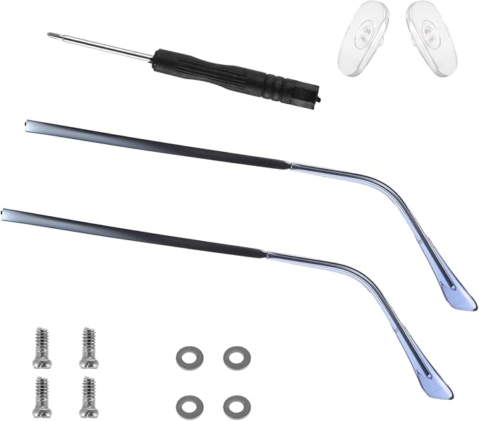 1 Pair Universal Glasses Repair Kit with Screws & Screwdriver Arm Replacement Eyeglass Screws Repair Kit Eye Fixing Screwdriver Eyeglasses Screw Legs Replacement Parts(Blue)