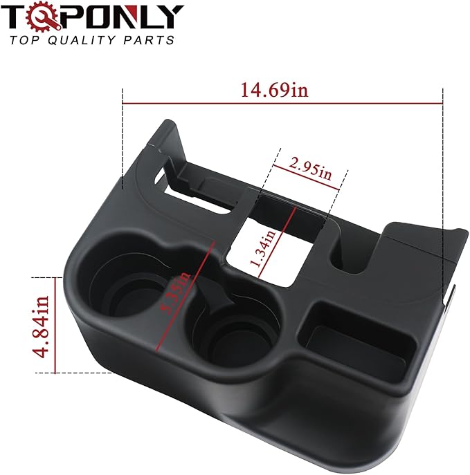 Cup Holder Attachment for Center Console | Compatible with 2003-2012 Dodge Ram 1500 2500 3500 Truck | Replaces SS281AZAA Front Seat Add-On Cupholder Tray Insert