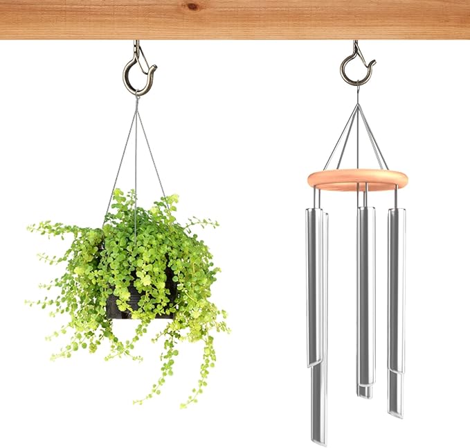 36 PCS Q-Hanger Hooks, Screw Hooks for Outdoor String Lights, Safety Buckle Design Cup Eye Hook for Hanging Christmas Lights, Plants, Mounted on Wall Ceiling, Includes 1 Wing Nut Driver, Copper