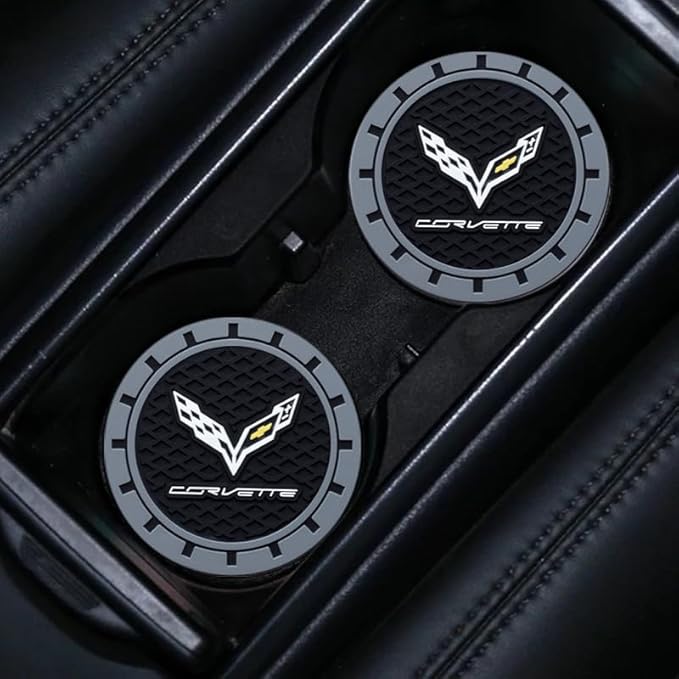 Cup Holder Insert Coaster Fit Corvette C1 C2 C3 C4 C5 C6 C7 C8 Racing 1LT 2LT 3LT,Anti Slip Car Cup Coaster Interior Accessories