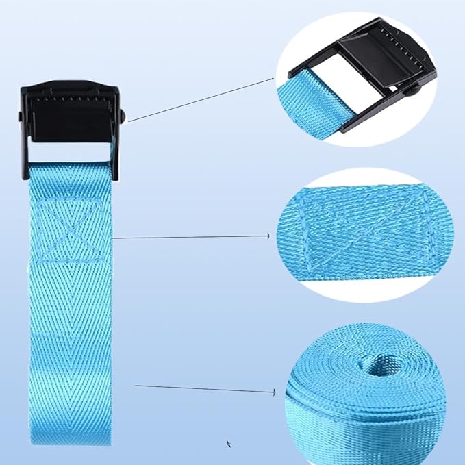 4pcs Lashing Straps 59"x1" Tie Down Straps with Adjustable Heavy Duty Cam Buckles for Kayak, Cargo, Luggage, Cinch, Canoe, Bicycles, Motorcycles, TruckSecure Straps （Sky Blue）