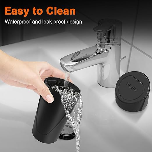 Kincown Car Trash Can, Mini Car Trash Bin with Lid, Leakproof Cup Holder Car Garbage Can with 20 Trash Bags, Vehicle Front Back Seat Organizers and Storage for Car, Home, Office, Black