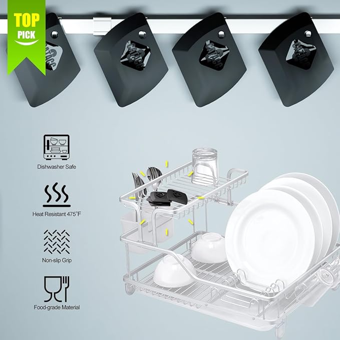 G.CATACC 4-Pack Pan Scraper, Non Scratch Plastic Dish Scrapers for Cast Iron Skillets Pot Pan Counter Cleaning, Kitchen Scraper Tool