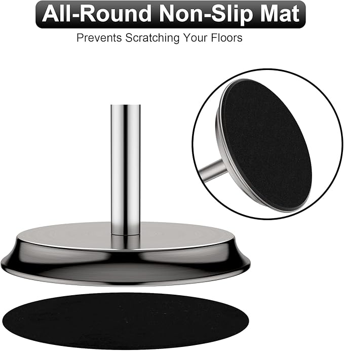 Toilet Paper Holder for Bathroom, Metal Free Standing Toilet Paper Storage with Rustproof, Tissue Paper Roll Stand for Bathroom Accessories (Brushed Nickel)